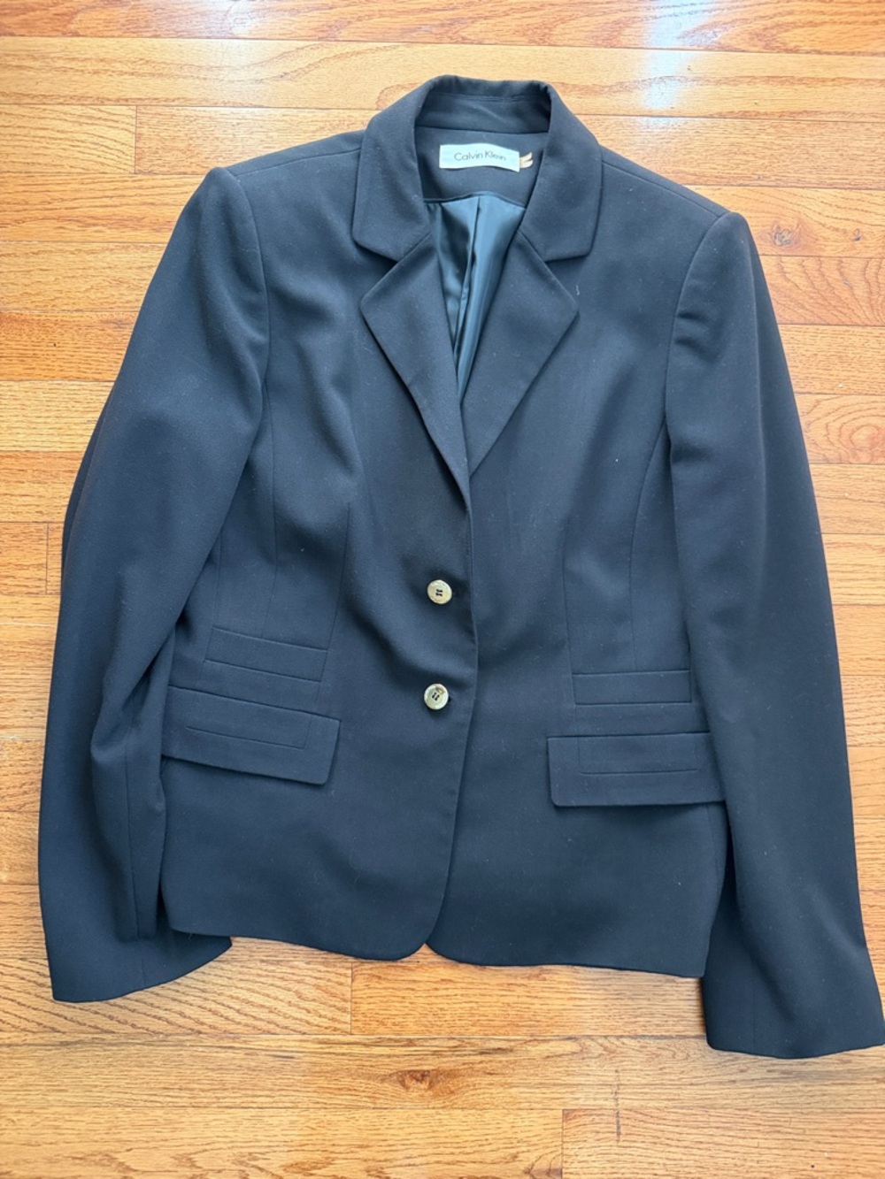Calvin Klein Black Women's Two-Button Tailored Blazer